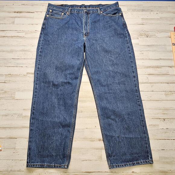 Levi's Strauss 550 Mens 42x30 Mid Rise Straight Leg Denim Jeans Blue COMFORTABLE - Picture 1 of 9